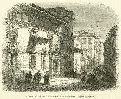 A Casa de Gralla, a Place de Courcelles-en, Barcelonában (metszet) alkotó: French School