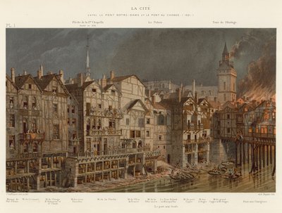 La Cite, Pont Notre-Dame és Pont au Change között, 1621 alkotó: French School