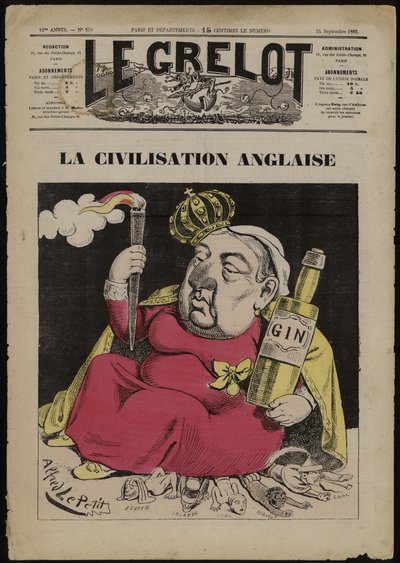 La Civilization Anglaise - Gin alapú (színes litho) alkotó: French School