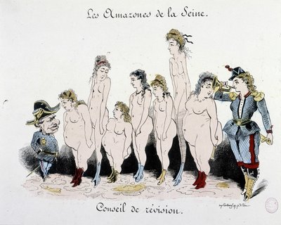 The Commune: Review Board of the Amazons of the Szajna – rajz, Musee Carnavalet alkotó: French School