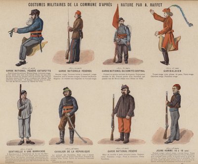 A Párizsi Kommün, A kommuna katonai jelmezei, egy Raffet (színes litó) alkotó: French School