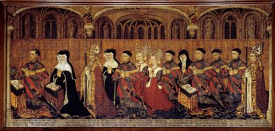 La Famille Jouvenel des Ursins A bíró, prevot Jean Jouvenel des Ursins vagy Jean Juvenal des Ursins (1360-1431), családtagjaival együtt imádkozik. Festmény a francia iskola fára. 1443-1449. Nap 1,3x3,5 m Párizs, Nemzeti Múzeum t alkotó: French School