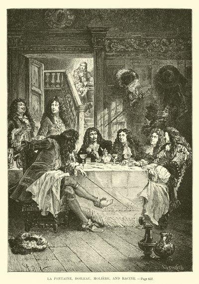 La Fontaine, Boileau, Moliere és Racine alkotó: French School