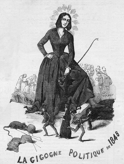 Az 1848-as politikai Gigogne (George Sand (Aurore Dupin, Baronne Dudevant) (1804-1876) francia író). alkotó: French School