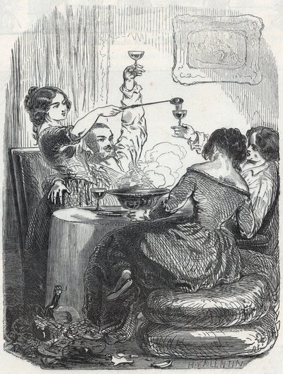 La Maison Doree étterem a Boulevard des Italians 20. szám alatt, Párizs 9. kerületében – Edmond Texier 1852-es gravírozása „Tableau-de-Paris”-ban alkotó: French School