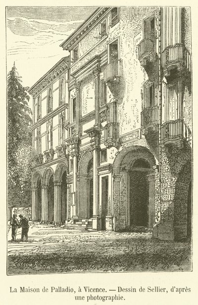 Palladio háza, Vicenza (metszet) alkotó: French School