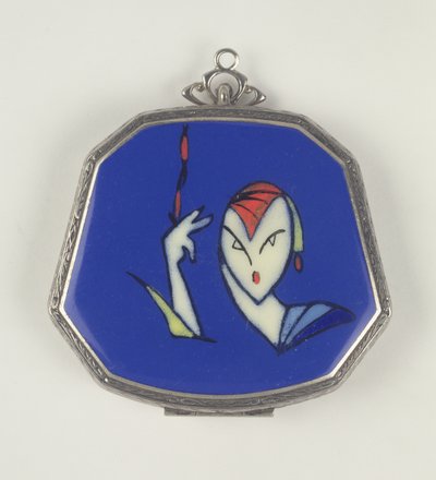 La Mode Femme Fatale Powder Compact, francia, 1920-30 (zománc) alkotó: French School