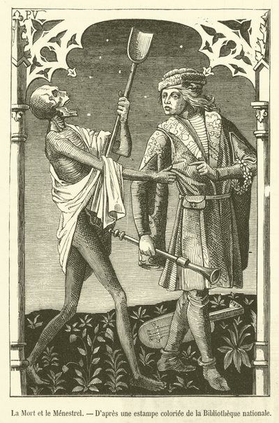 Death and the Minstrel (metszet) alkotó: French School