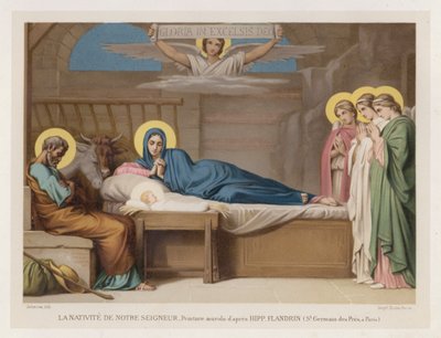 Urunk születése, falfestmény Hipp Flandrin nyomán, St Germain des Pres, Párizsban (chromolitho) alkotó: French School