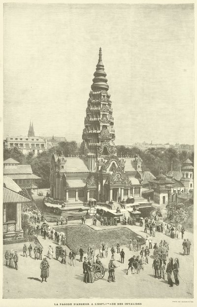 Az Angkor Pagoda az Esplanade des Invalidesnél (metszet) alkotó: French School
