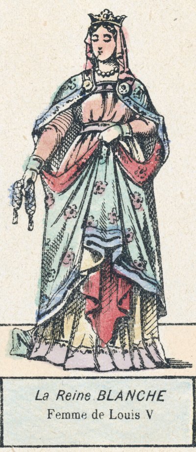 A fehér királynő, V. Lajos felesége (színes metszet) alkotó: French School