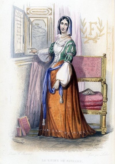 Navarra királynője (Margarita?) - „” Le Plutarque francais”-ban”, szerk. Mennechet alkotó: French School