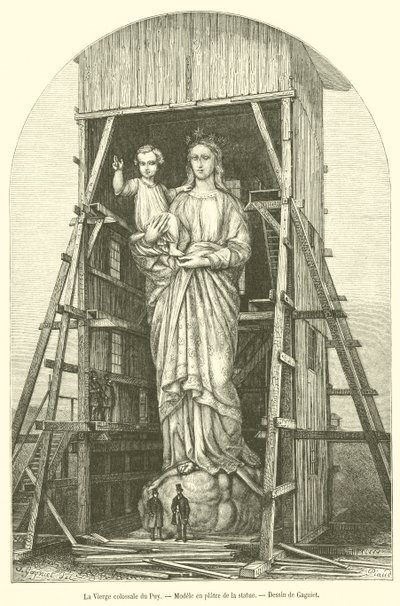 A kolosszális Le Puy-i Szűz, a szobor gipsz makettje (metszet) alkotó: French School
