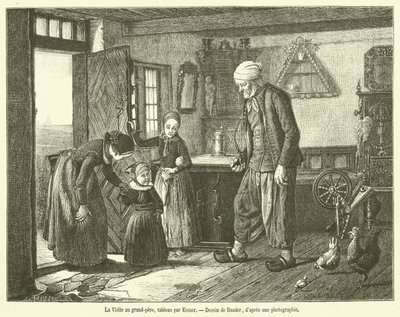 Látogatás a nagypapánál (metszet) alkotó: French School
