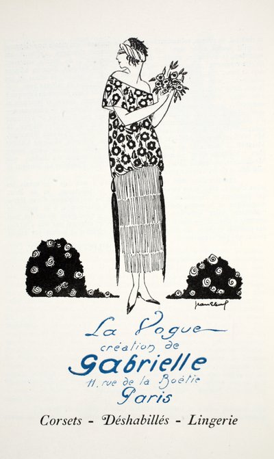 Gabrielle La Vogue alkotása (stencilnyomat) alkotó: French School