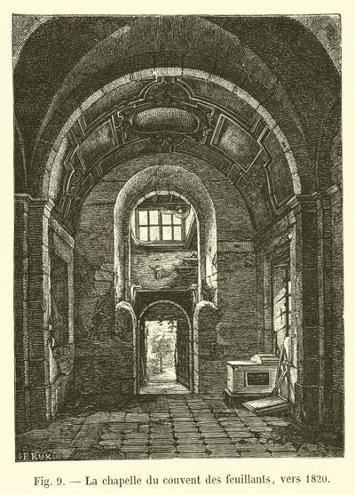 A Feuillants-kolostor kápolnája, 1820 körül alkotó: French School
