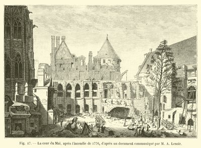 A Cour du Mai, az 1776-os tűzvész után, M A Lenoir által közölt dokumentum szerint alkotó: French School