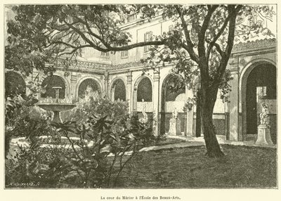 A Murier-udvar az Ecole des Beaux-Arts-ban (metszet) alkotó: French School