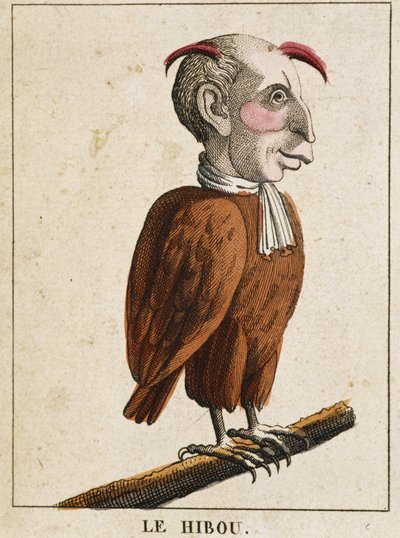 La bagoly a karikatúrában, a karakter „” illékony tulajdonságai” tanulmányozása sd. 19., népszerű képalkotás. alkotó: French School