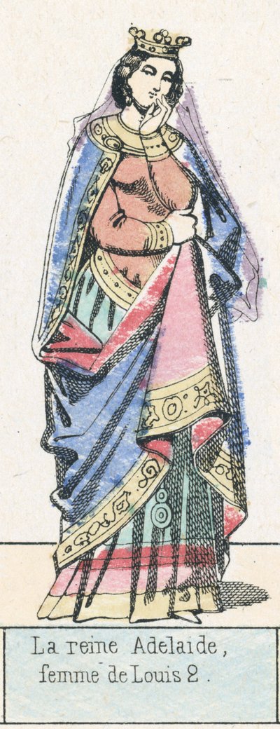 Adelaide királynő, Louis 2 felesége (színes metszet) alkotó: French School