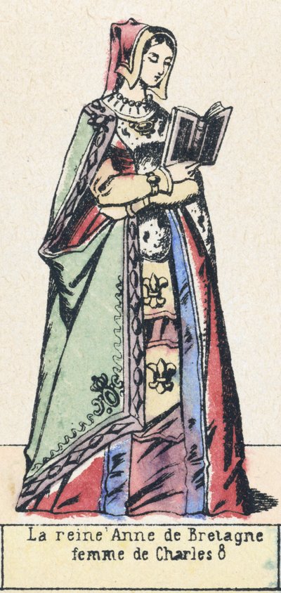 Anna Bretagne-i királynő, Károly 8 felesége (színes metszet) alkotó: French School
