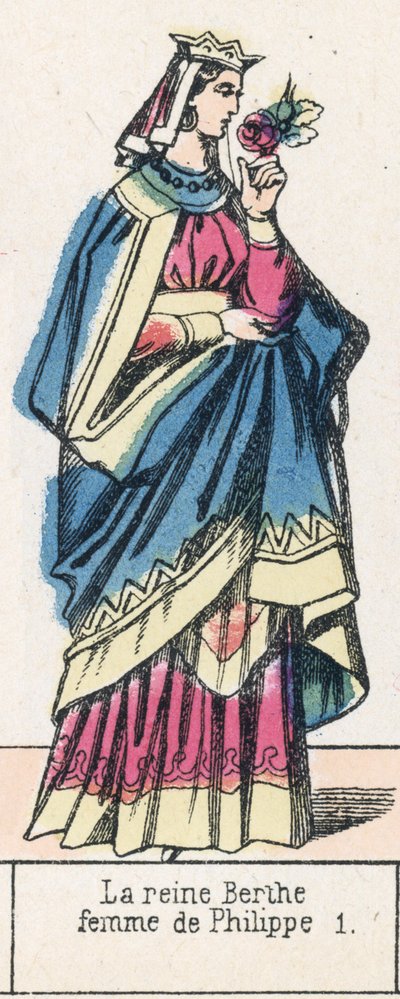 Bertha királyné, I. Fülöp felesége (színes metszet) alkotó: French School