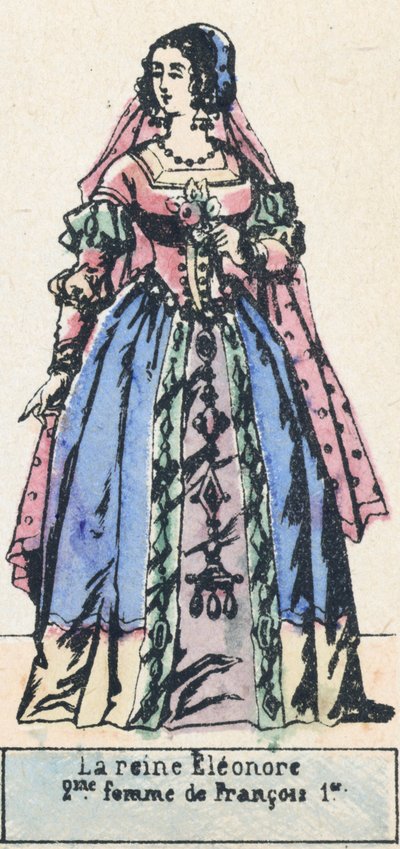 Eleonore királynő, Francois 1er második felesége (színes metszet) alkotó: French School