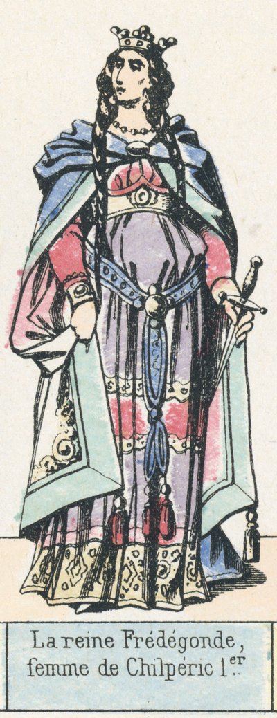 La reine Fredegonde, femme de Chilperic 1er (színes metszet) alkotó: French School