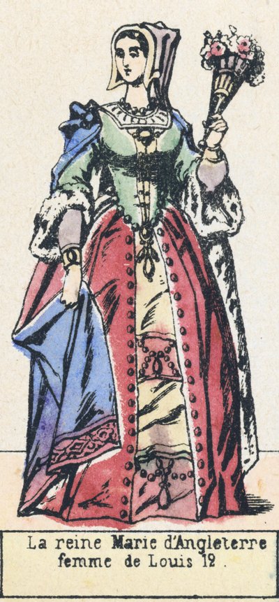 Mária angol királynő, Lajos 12 felesége (színes metszet) alkotó: French School