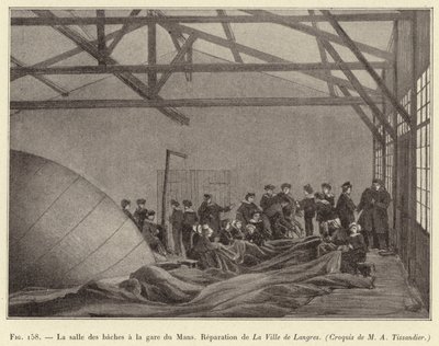 A ponyvaterem Le Mans állomáson, Langres városának javítása alkotó: French School