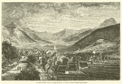A Mont-Dore völgye és Les Bains faluja (metszet) alkotó: French School