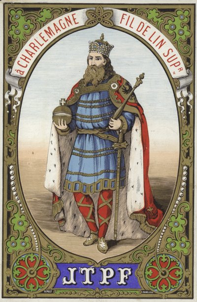 Címke a Charlemagne cérnához alkotó: French School