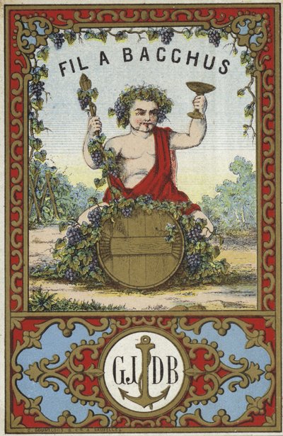 A Fil a Bacchus címke alkotó: French School