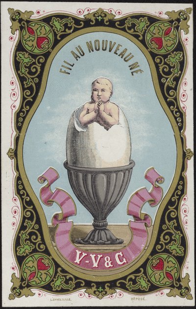 Címke újszülött cérnához alkotó: French School