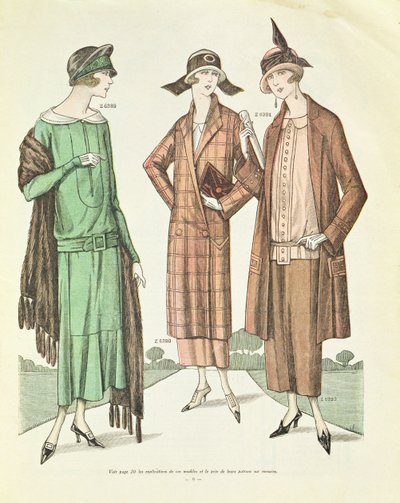 Női divat, illusztráció a La Veritable Mode Francaise de Paris-ból, 1924 alkotó: French School