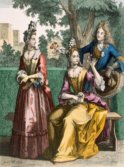 Női ünnepi ruhák, 1690 alkotó: French School