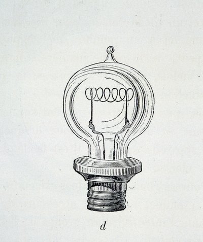 Edison lámpa – Figutree „A tudomány új hódításai” című könyvében alkotó: French School