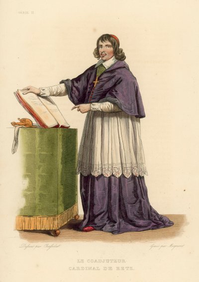 A koadjutor, de Retz bíboros (színes metszet) alkotó: French School