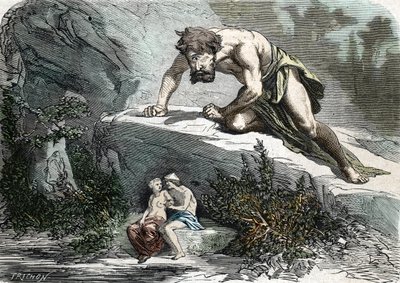 „The Cyclops Polypheme Surprising Galatee et Acis” (metszet) 1864 alkotó: French School