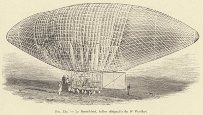 Deutschland, Dr. Woelfert irányítható léggömbje (metszet) alkotó: French School