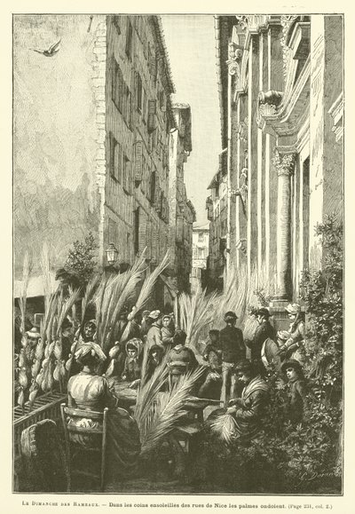 Virágvasárnap (metszet) alkotó: French School