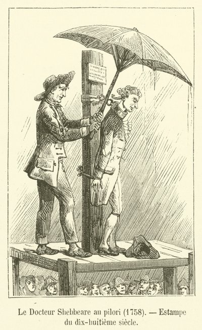 Doktor Shebbeare a pilléren, 1758, Nyomtatás a XVIII. századból alkotó: French School
