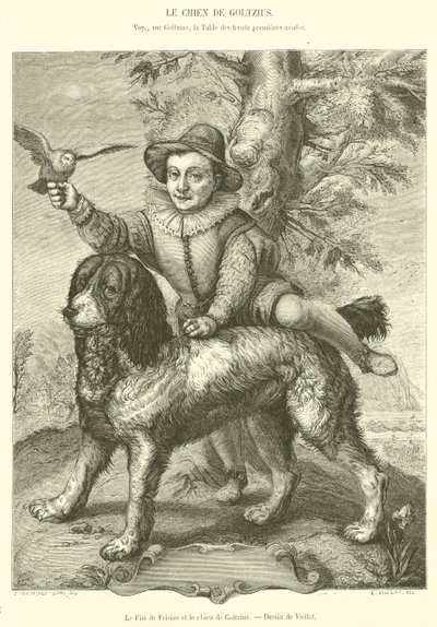Frisius fia és Goltzius kutyája (metszet) alkotó: French School