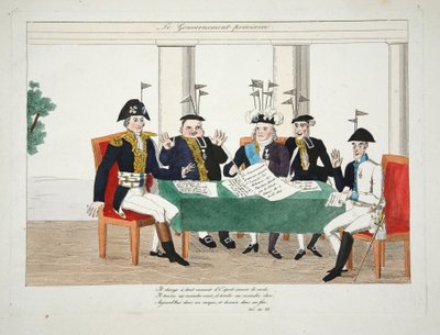 Az Ideiglenes Kormány, pub. 1814 (kézzel színezett metszet) alkotó: French School