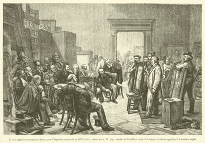 Az angol zsűri az 1878-as párizsi egyetemes kiállítás festményeit választja (metszet) alkotó: French School