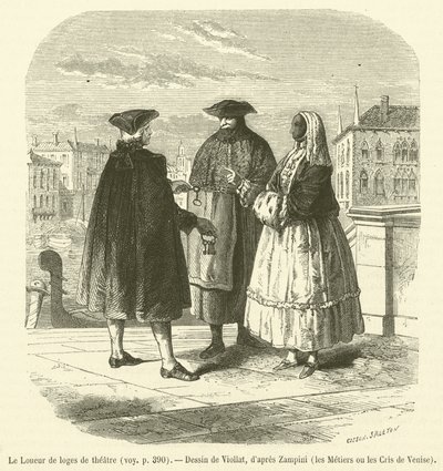 A színházi dobozok bérbeadója (metszet) alkotó: French School