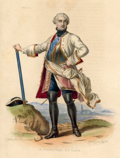 Le Marechal de Saxe (színes metszet) alkotó: French School