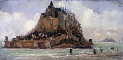 Le Mont Saint-Michel egy alacsony kanca - olaj, panel, névtelen alkotó: French School