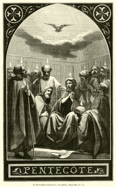 Le Saint-Esprit descend sur les apotres (engraving) alkotó: French School