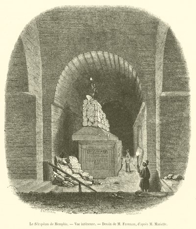 A memphisi szerapeum, belső nézet (metszet) alkotó: French School